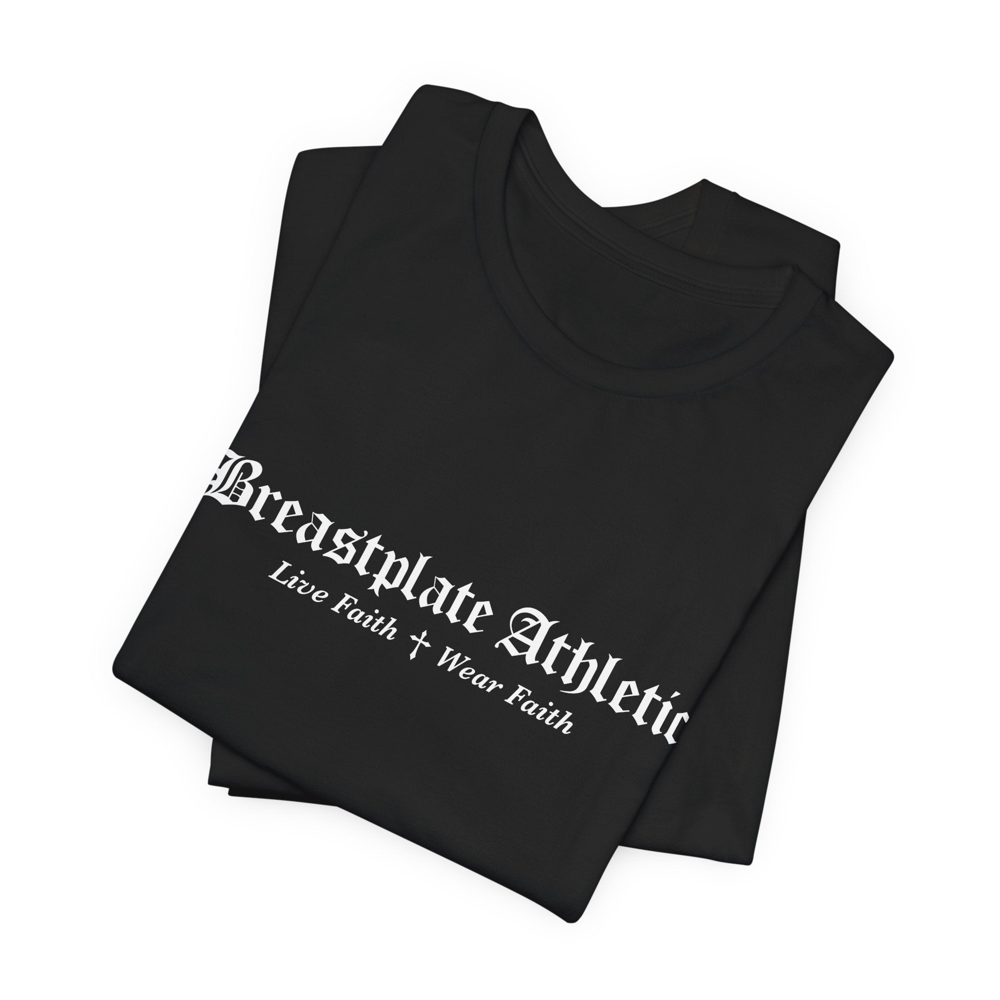 Breastplate Athletic Brand T Name & Motto Front & Logo Back