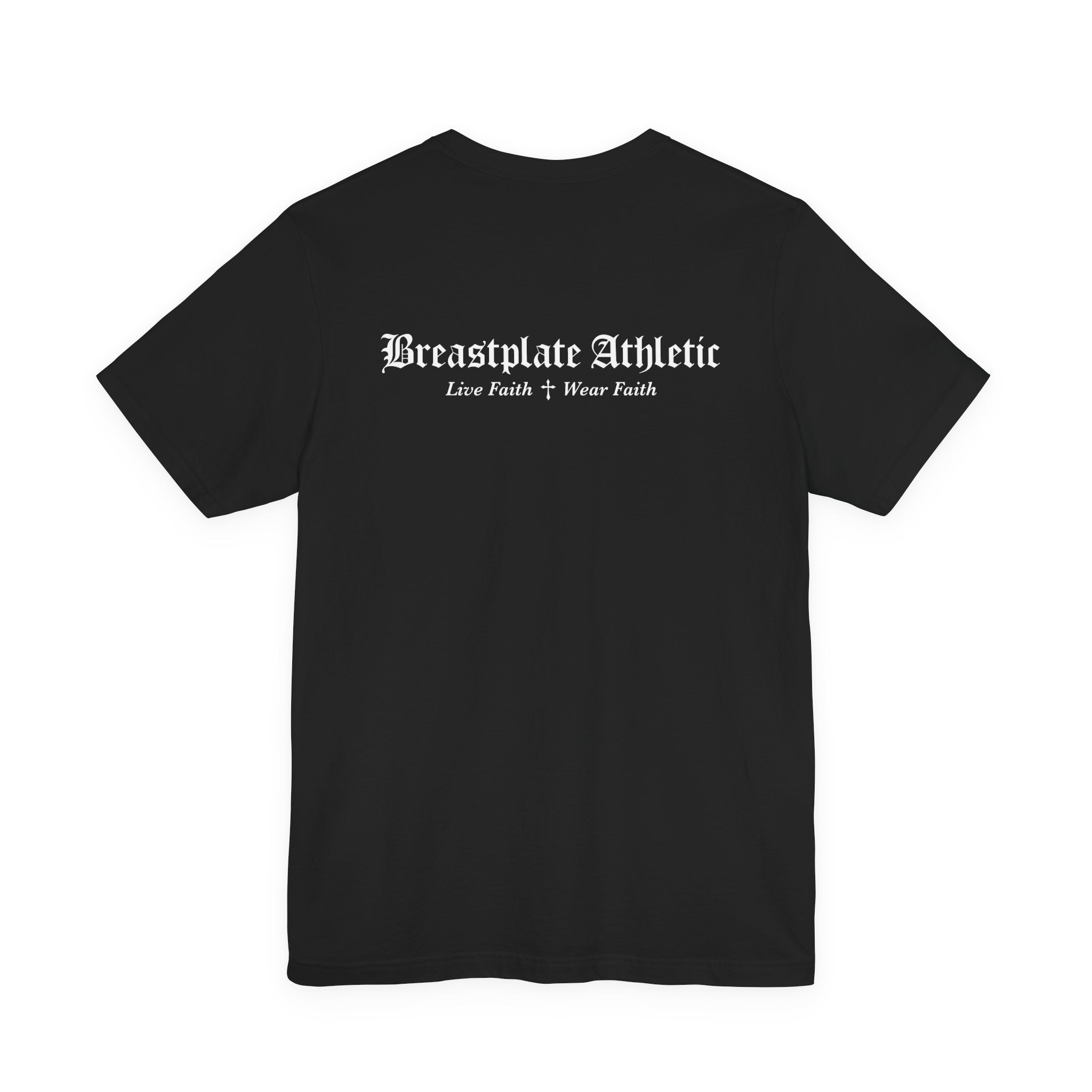 Breastplate Cross T-Shirt Cross Front Graphic & Brand Logo Back