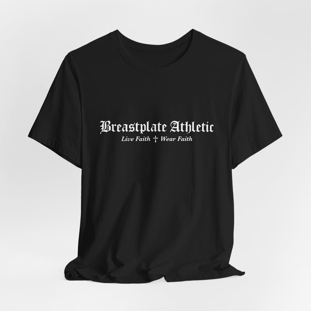 Breastplate Athletic Brand T Name & Motto Front & Logo Back
