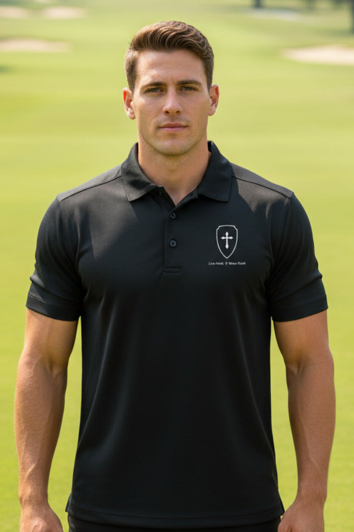 Men's Breastplate Polo Golf Shirt - Black