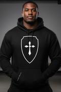 Breastplate Shield Cross Hoodie ‚ Live Faith+Wear Faith  Sleeve Christian Sweatshirt