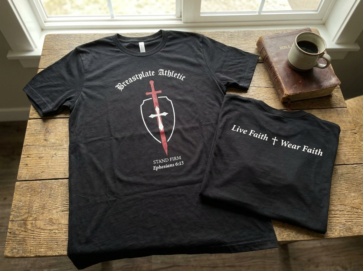 'Stand Firm' Sword & Shield Faith Shirt