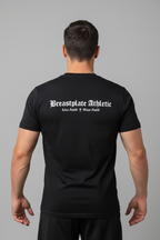 Breastplate Cross T-Shirt Cross Front Graphic & Brand Logo Back