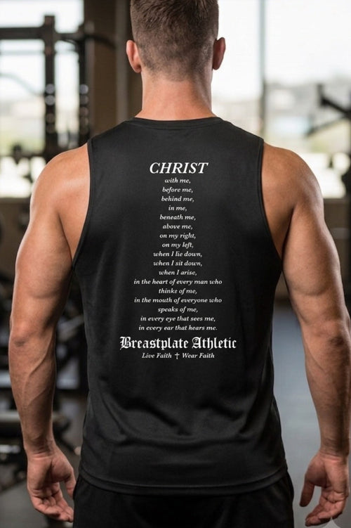 Armor Shield Muscle Tank Breastplate Prayer Back Graphic - Lapel Shield